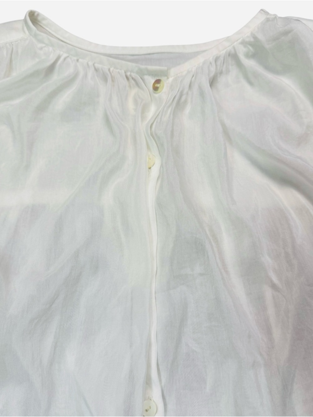 New Banana Republic West Oversized Cotton Silk Shirt In Transition White Size S - Picture 7 of 10